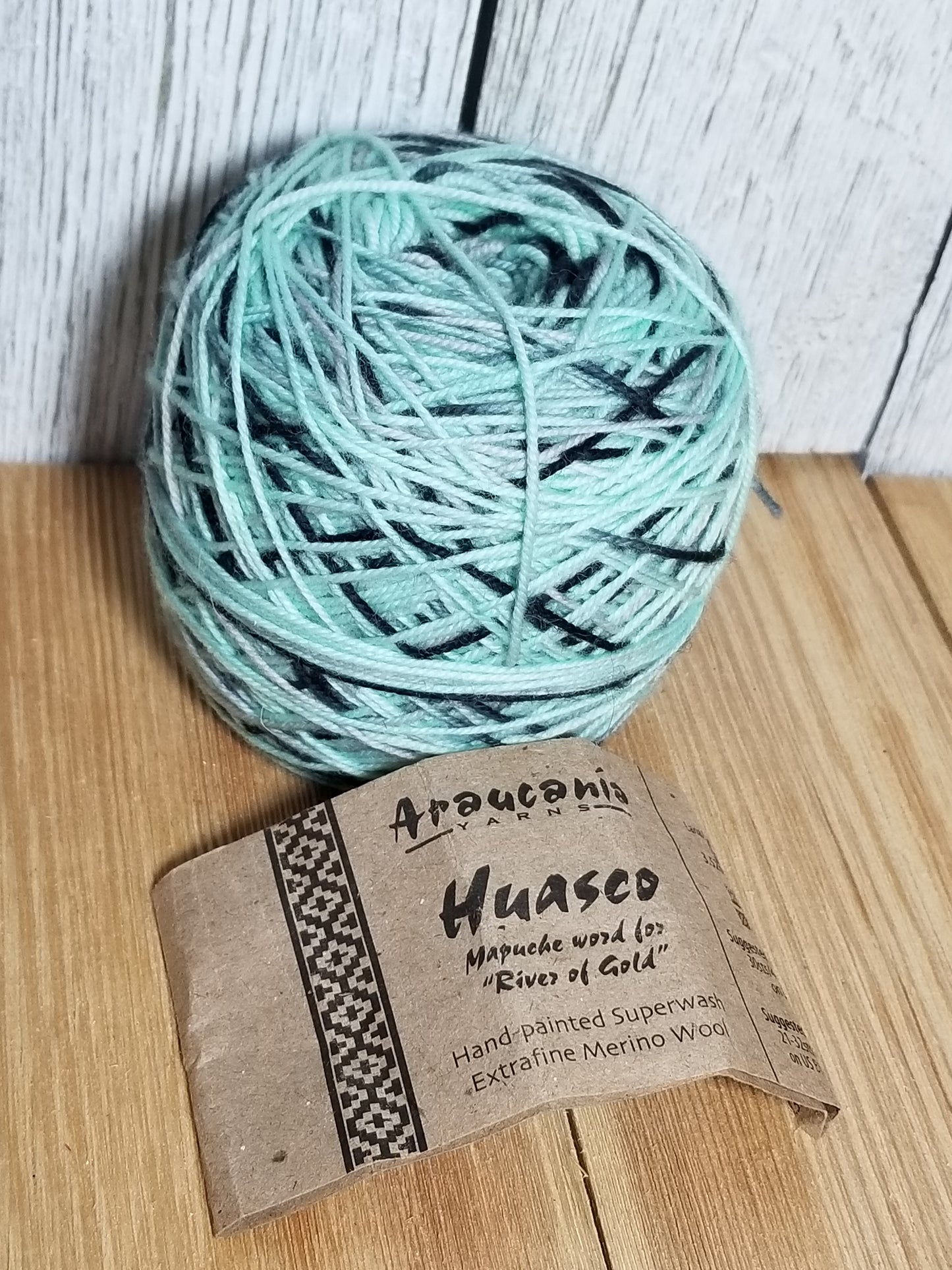 Araucanía Yarns Huasco Aqua Pura Hand Painted Super Wash Wool Yarn 68g