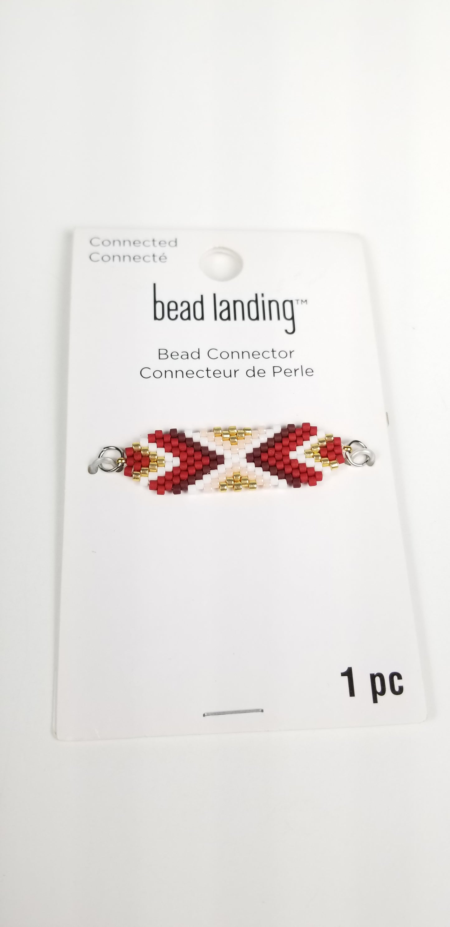 Bead landing beaded red and gold