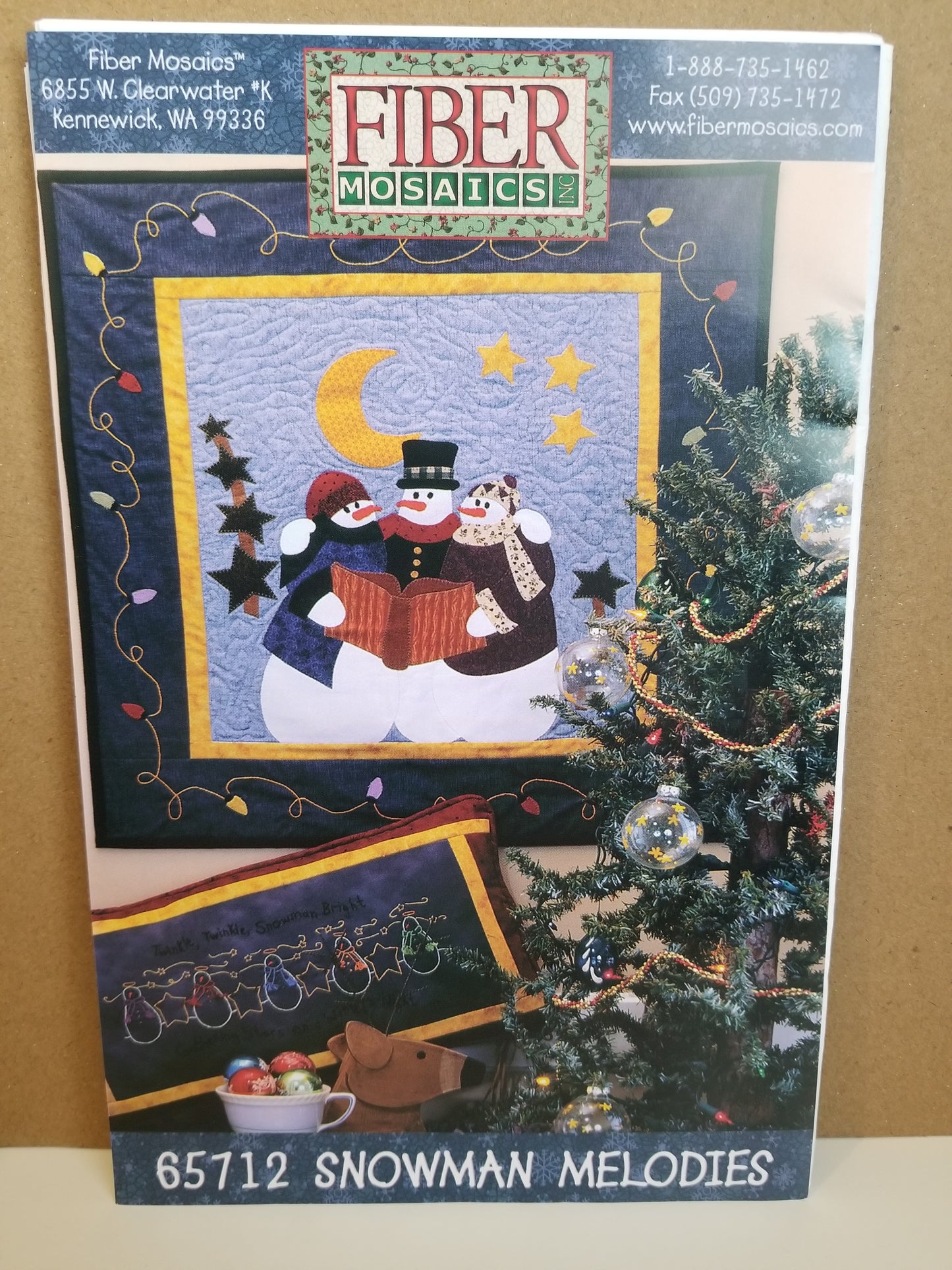 Fiber Mosaics 65712 Snowman Melodies Christmas Sewing Pattern Quilt Pattern