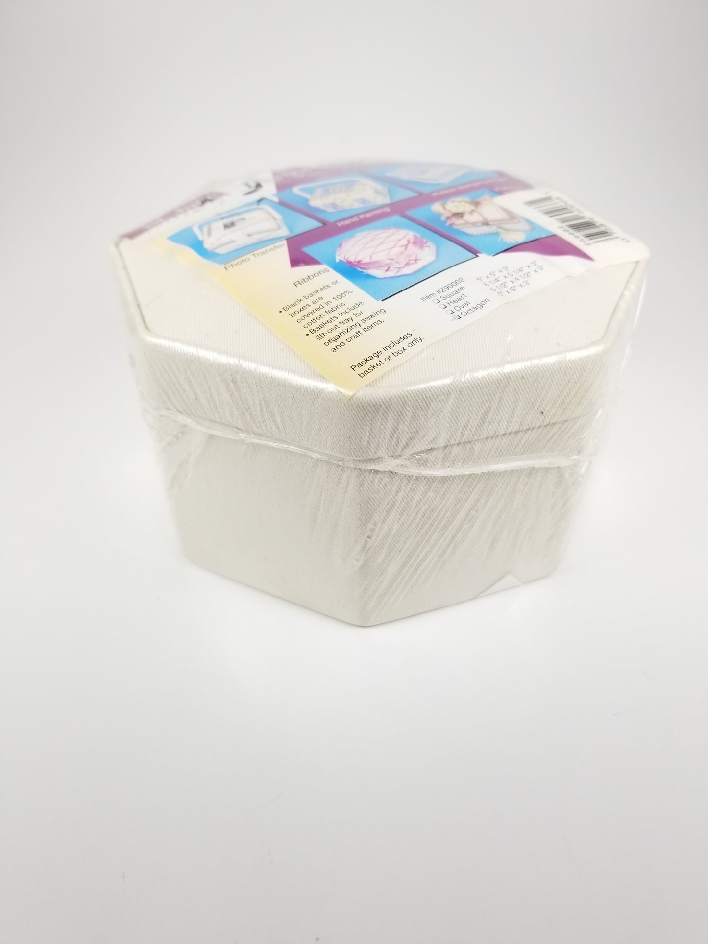 Design your own muslin covered box octagon 5"x5"x3" box only NEW