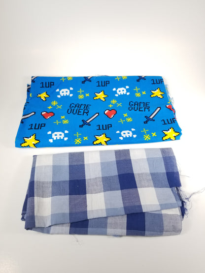 Yellow and blue boys fabric bundle