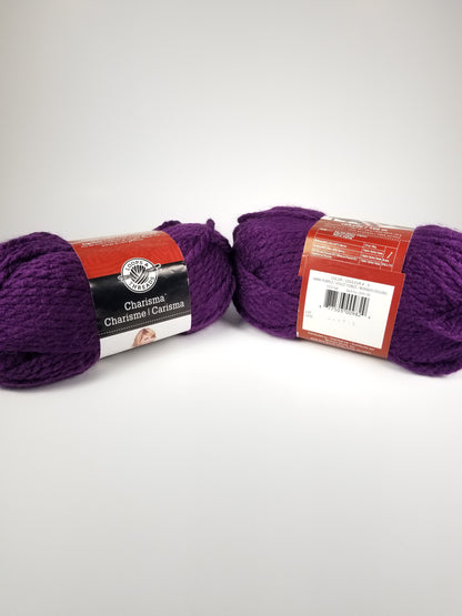 Loops and thread Charisma bulky yarn 2 skein bundle Dark Purple lot 1716