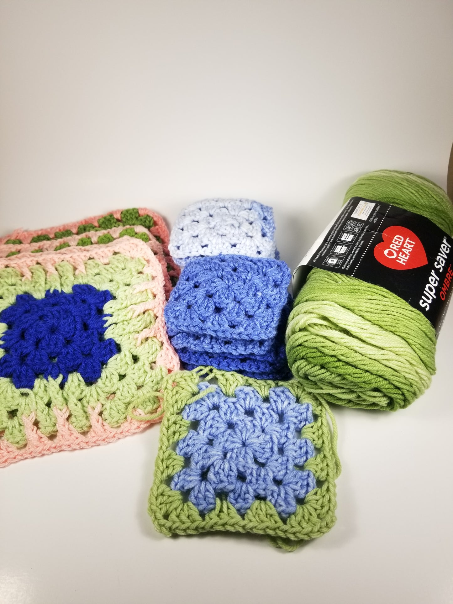 Orphaned Granny Square Crochet Project Ready to finish Project Yarn Acrylic