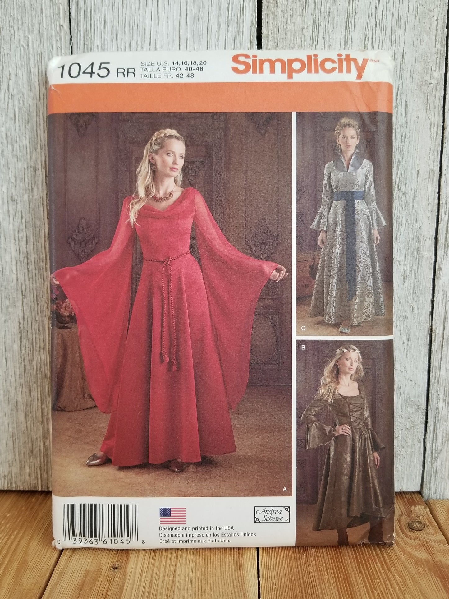 Simplicity 1045 Medieval Gowns Halloween Costumes Pattern Size RR 14-20 UNCUT FF