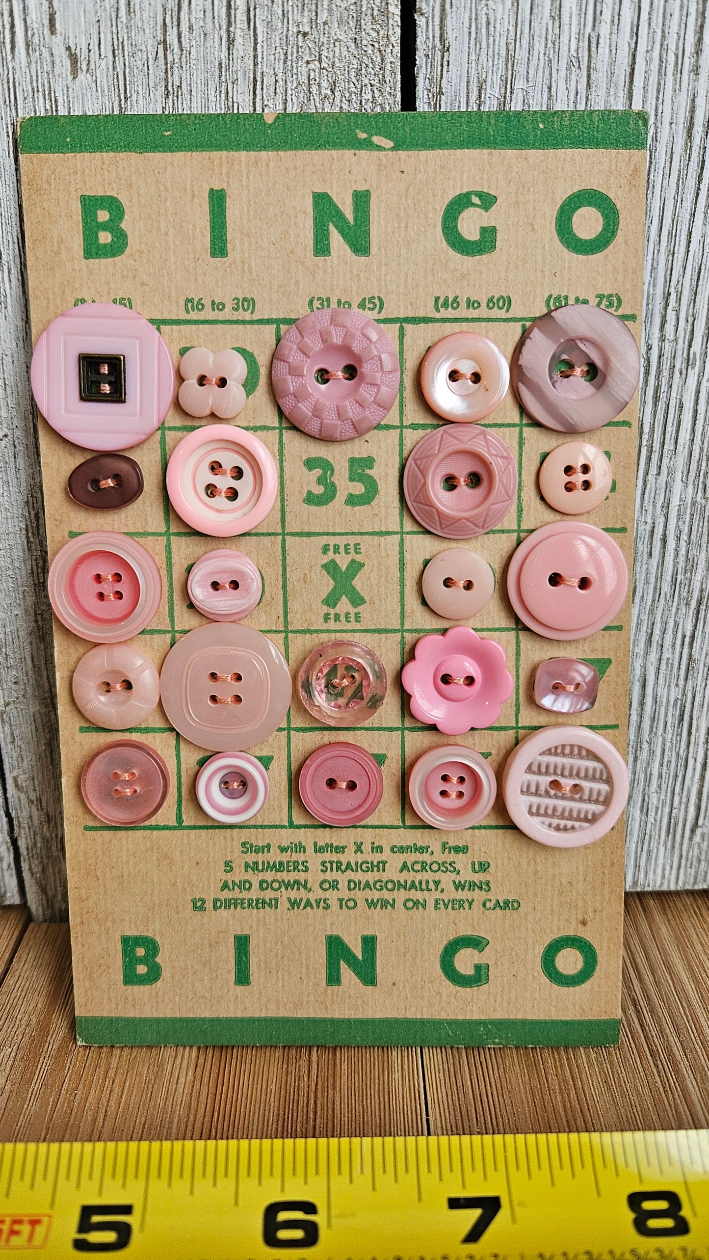 Vintage Button Lot on Bingo Card U PICK Antique quirky cute