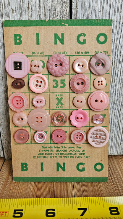 Vintage Button Lot on Bingo Card U PICK Antique quirky cute