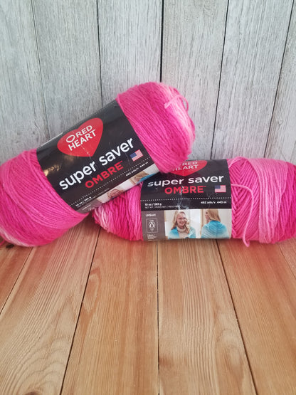 Red Heart Super Saver Yarn Solid/ Metallic/ Striped/ Ombre Full Skien or Partial Skein (U Pick Color)