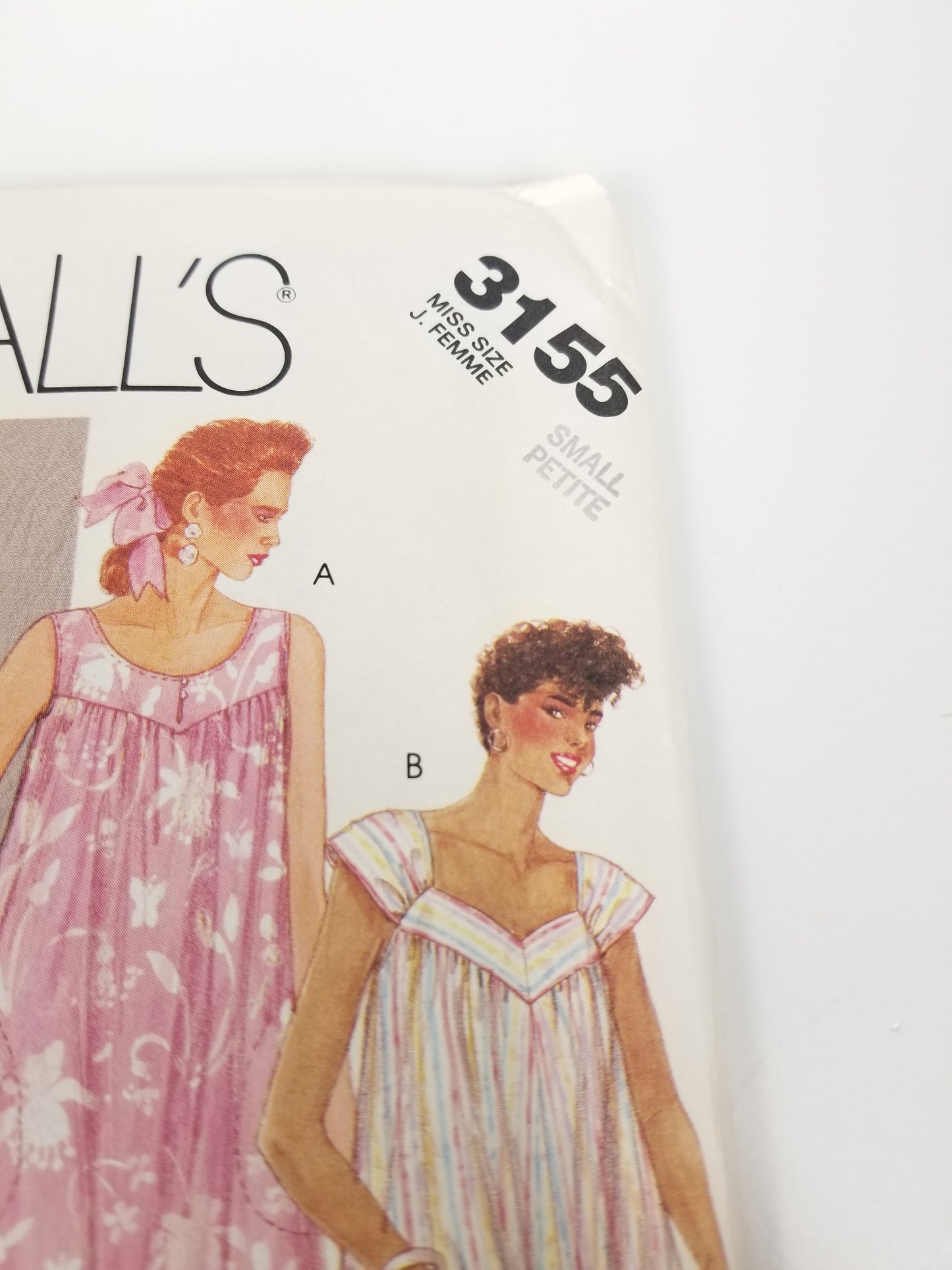 McCall's 3155 Misses Dress or Nightgown Pattern Small Petite UNCUT FF