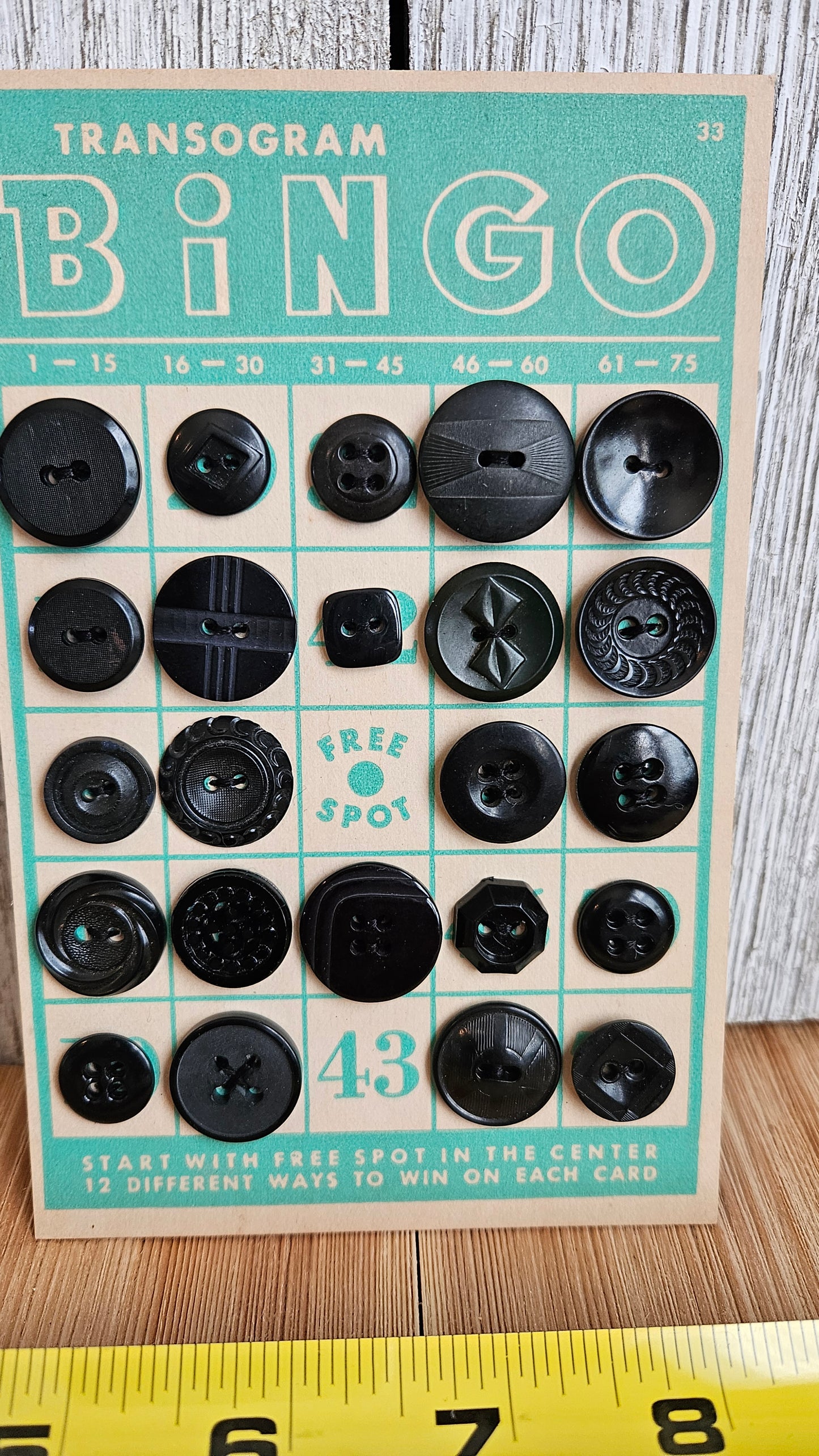 Vintage Button Lot on Bingo Card U PICK Antique quirky cute