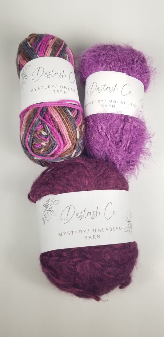 Purple mystery yarn bundle 3 skeins