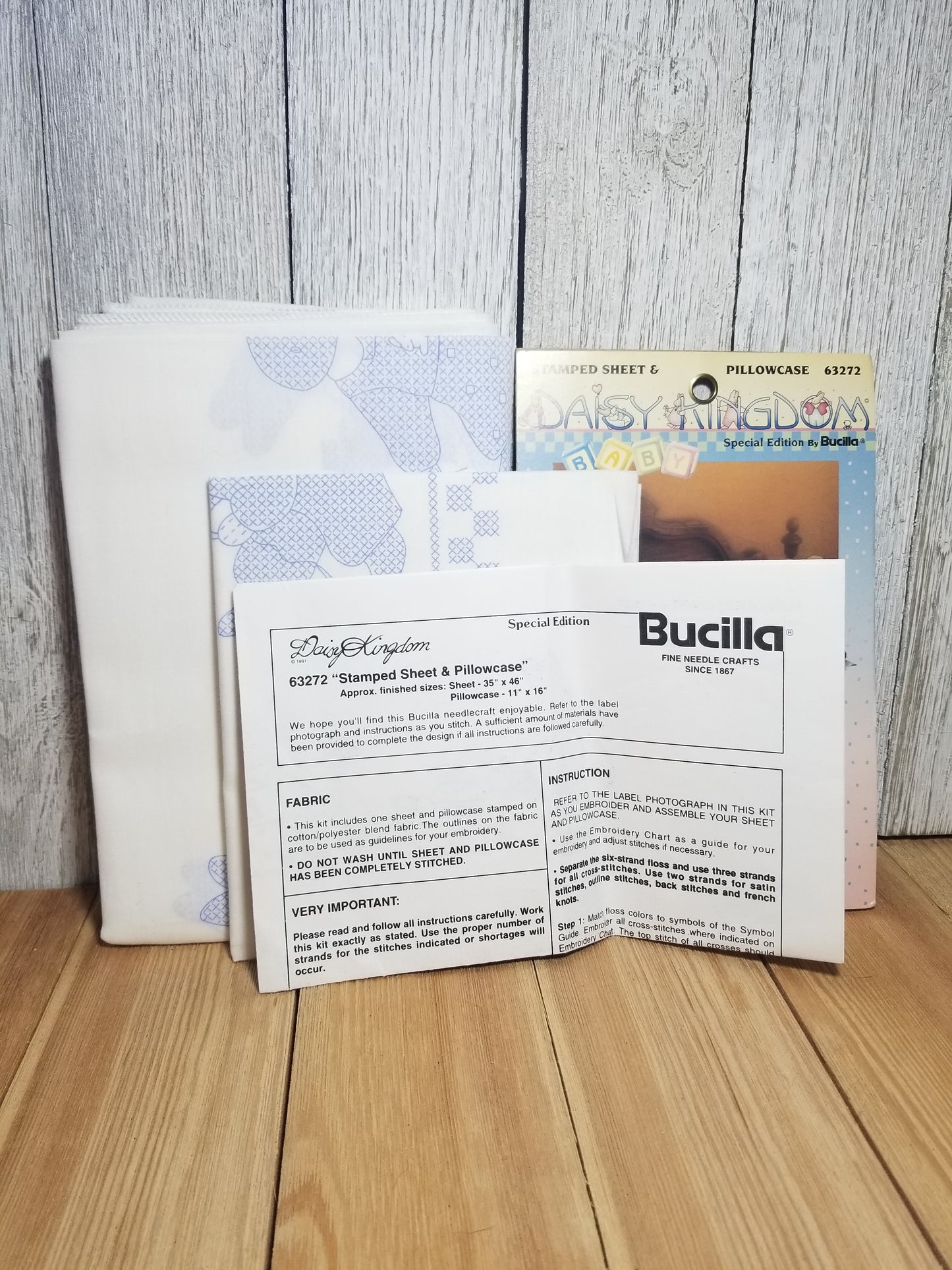 Bucilla Daisy Kingdom Baby Special Edition 63272 Stamped Sheet & Pillow Case