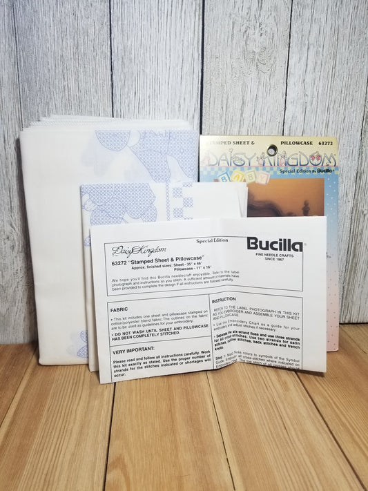Bucilla Daisy Kingdom Baby Special Edition 63272 Stamped Sheet & Pillow Case