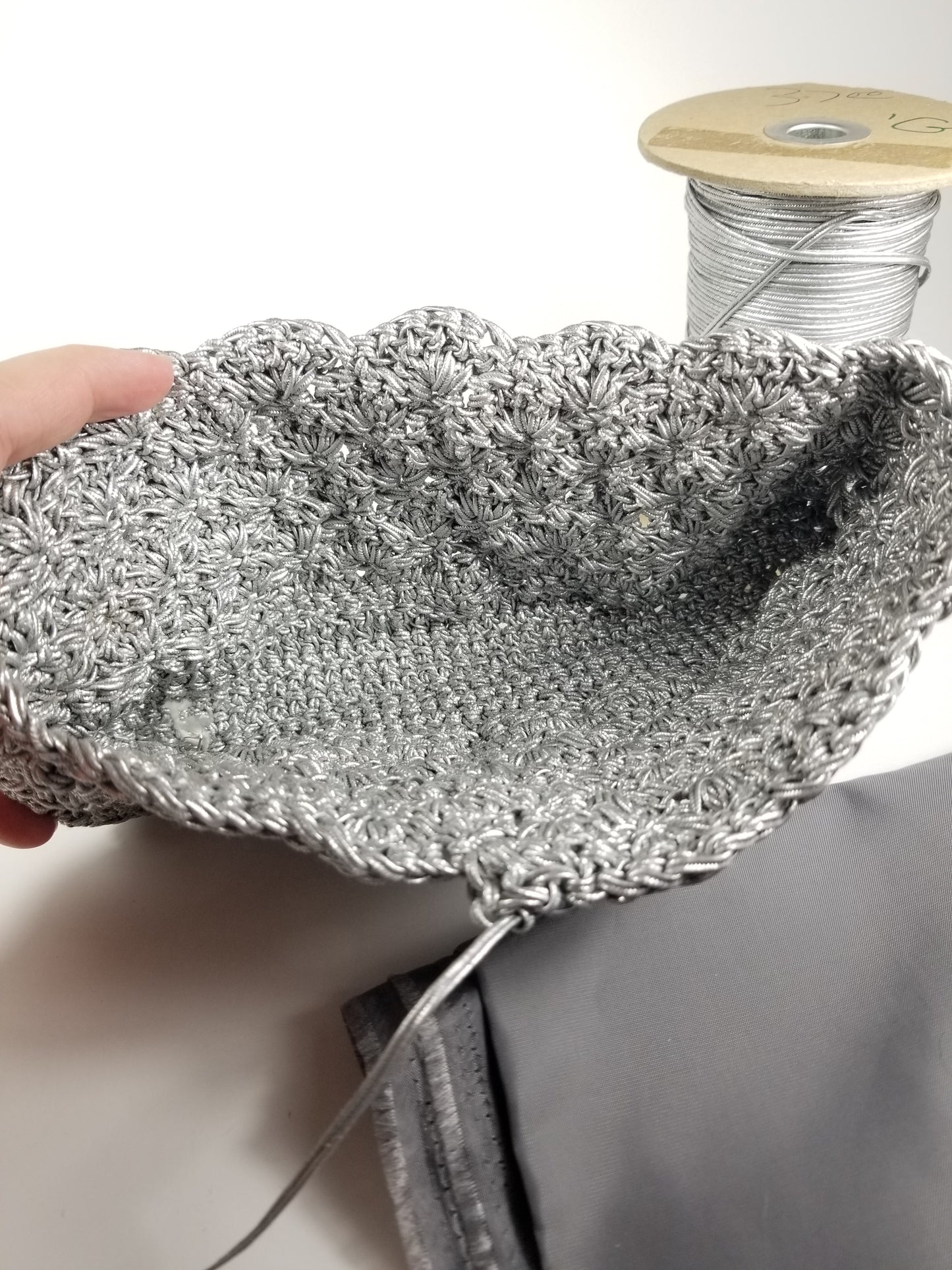 Silver Crochet Clutch Purse Project Almost Complete With Yarn Orphaned Project