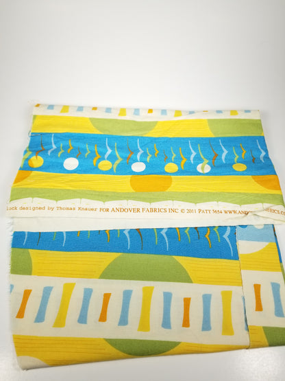 Funky Shapes Fabric 3 Large Pieces Yellow, Orange, Blue @2011 Thomas Knauer