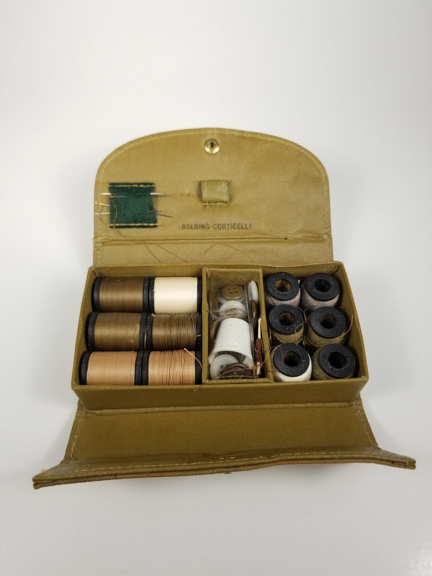 Vtg WWII US Army Military Sewing Kit with Original Box and Contents by Belding-Corticelli