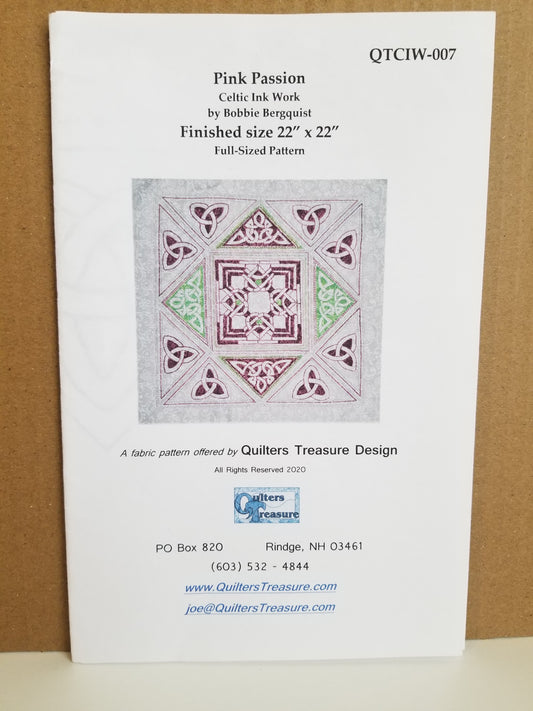 Pink Passion Celtic Inkwork Bobbie Bergquist Celtic Fabric Pattern