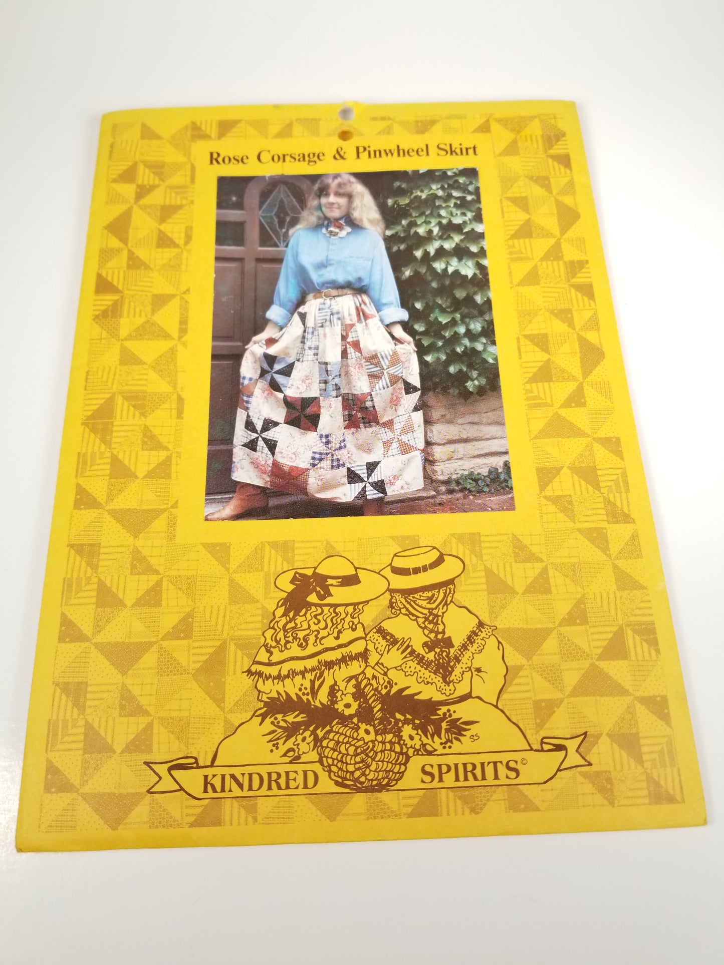 Rose corsage and pinwheel Skirt Knidered Spirits Sewing Pattern