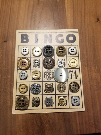 Vintage Button Lot on Bingo Card U PICK Antique Quirky Cute