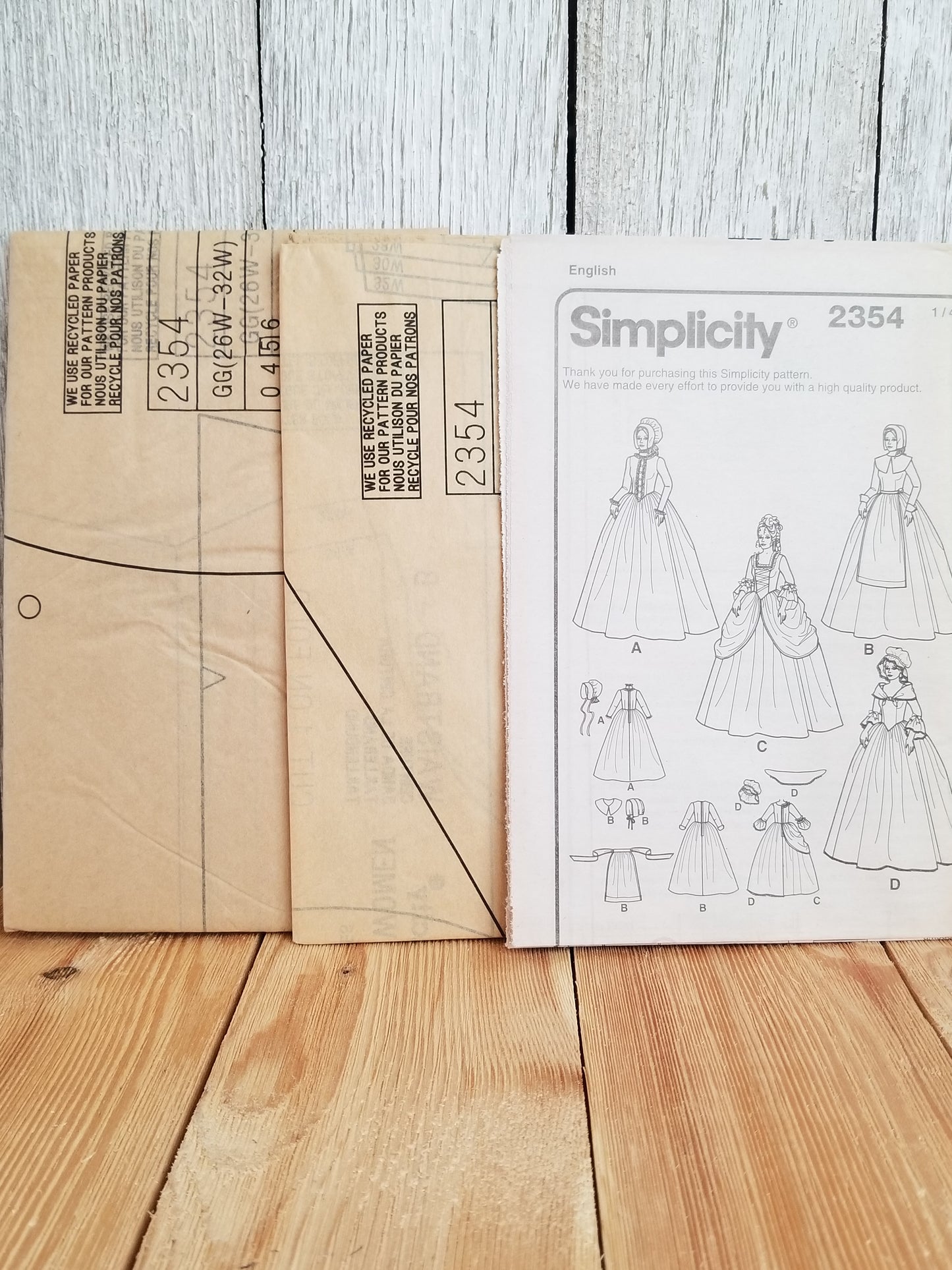 Simplicity 2354 3723 Pioneer Medieval Pilgrim Halloween Costumes Pattern Size GG 26W-32W HH 6-12 UNCUT FF