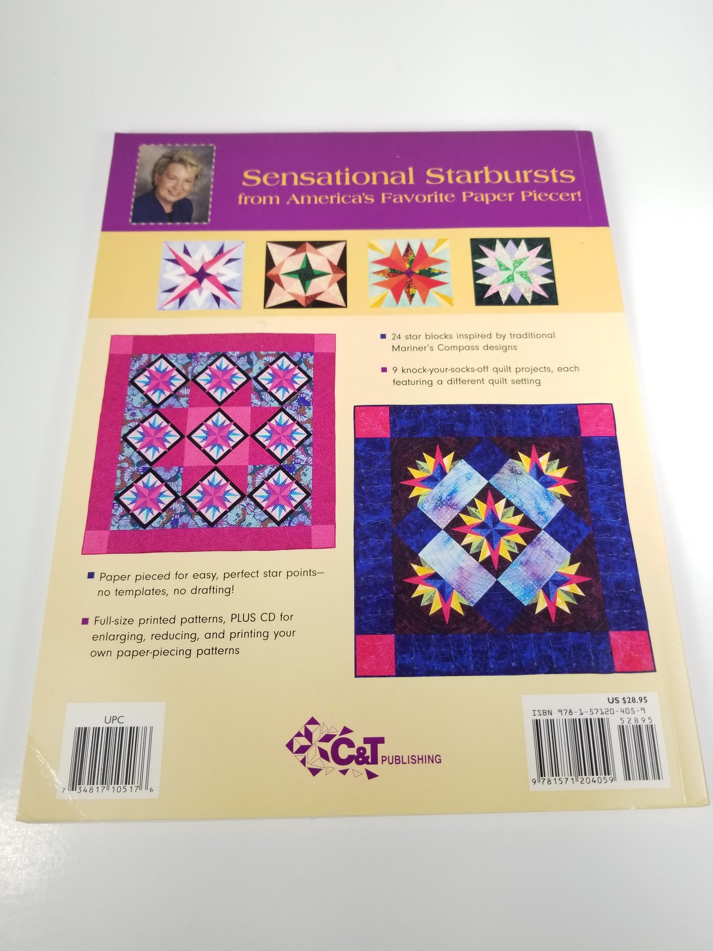 Marine's Compass Stars By Carol Doak CD Included Quilt Pattern Book Paper Pieced Blocks With Pattern