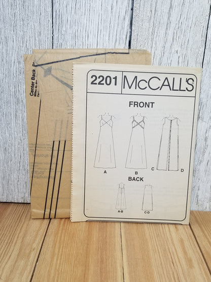 McCall's 2201 Misses Slipdress Overdress Size 6-10 Uncut FF Sewing Pattern Petit-able
