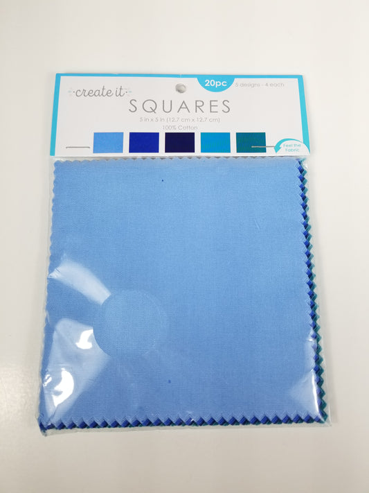 Create it squares 100% cotton precut quilting fabric charm pack shades of blue