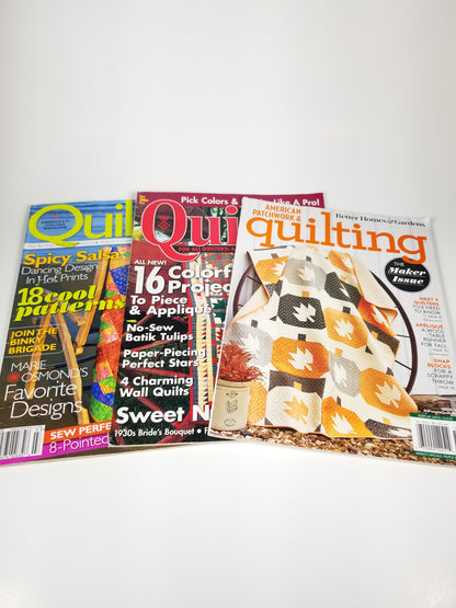 Quilting magazines bundle of 3 quilt and american patchwork and quilting