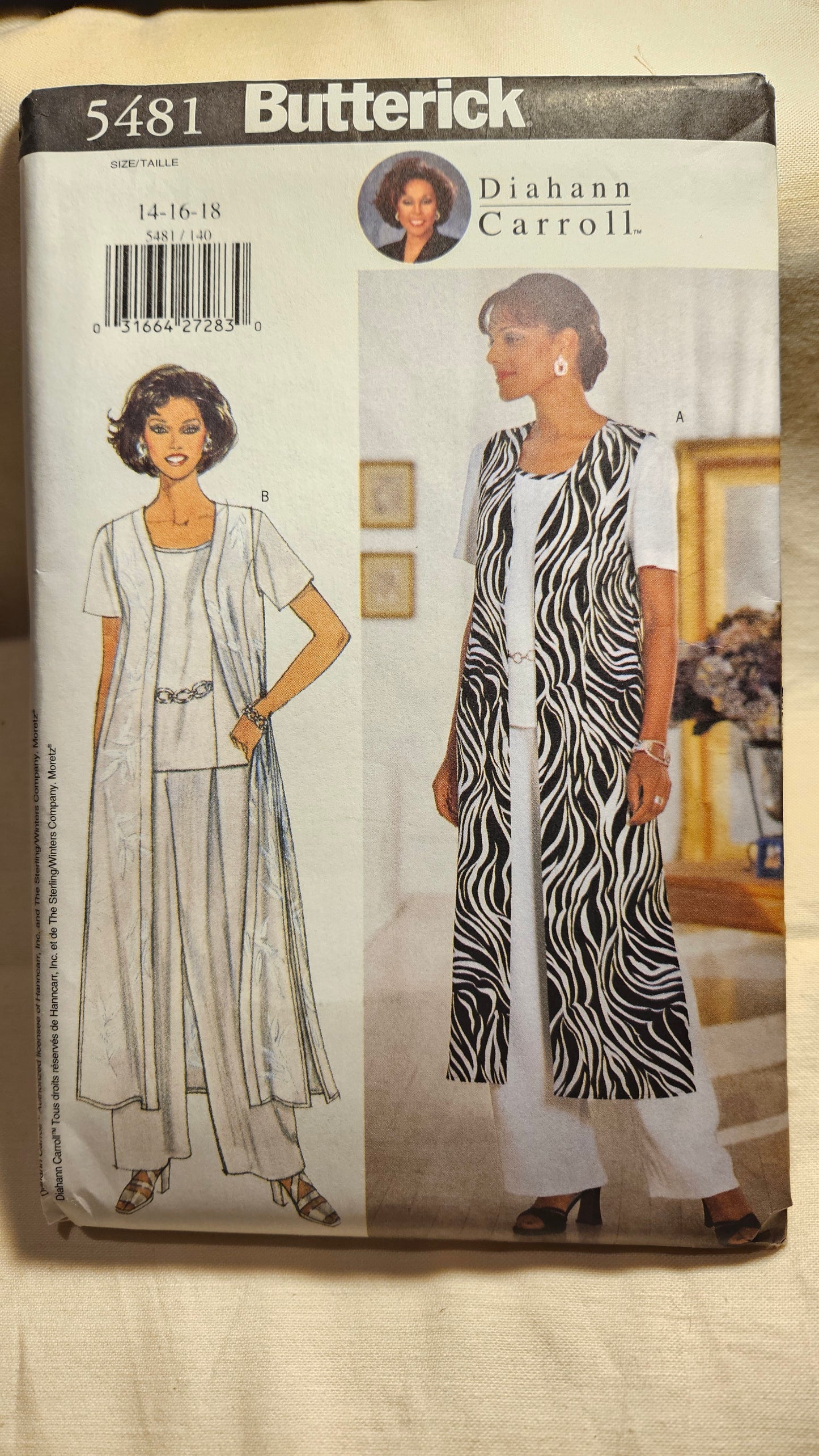 Butterick #5481 misses sizes 14-18 uncut ff sewing pattern