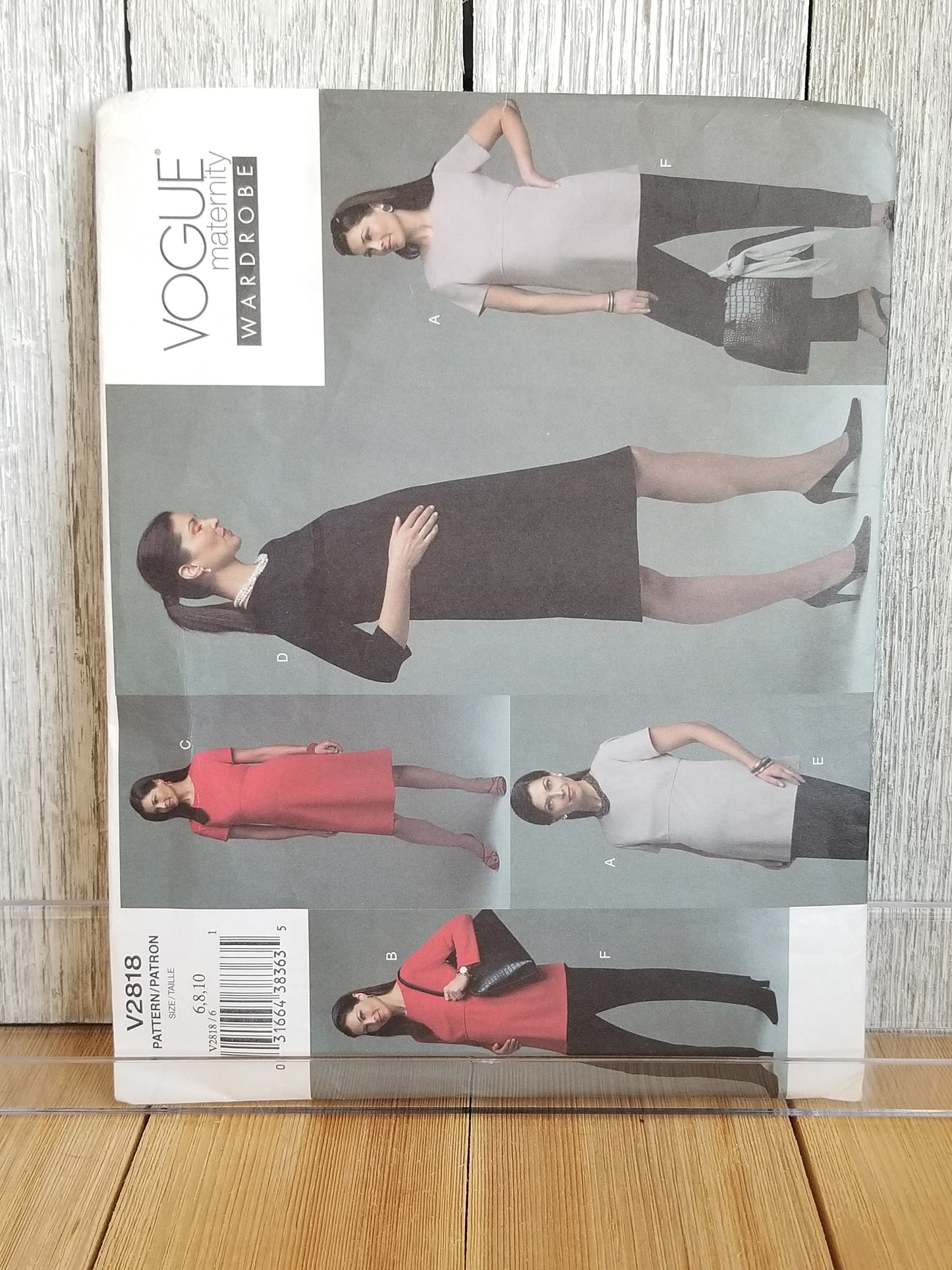 Vogue V2818 Vintage Sewing Pattern Maternity Wardrobe Trousers Pants Dress Skirt Top Pants Size 6, 8, 10 Uncut FF