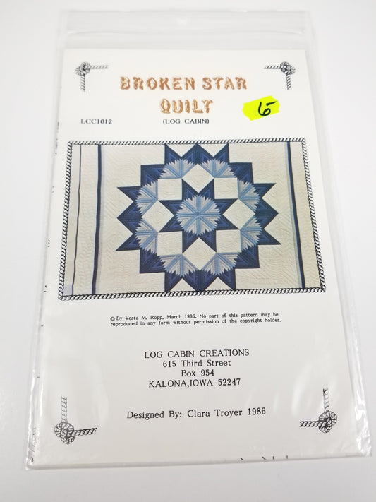 Broken Star Quilt Log Cabin Quilt Pattern LCC1012