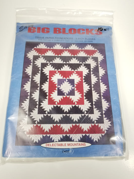 Easy Big Blocks B510 Tissue Paper Foundations 8" Blocks Delectable Mountains Quilt Pattern