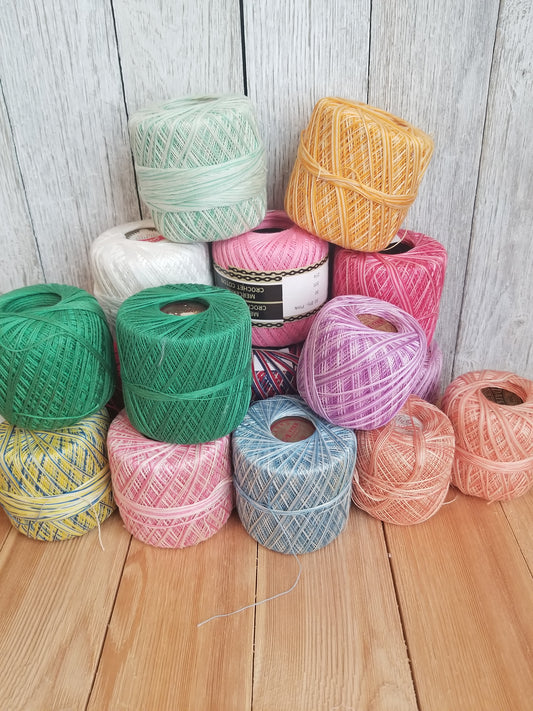 Vintage Cotton Crochet Thread Yarn Various Weights and Colors (U PICK color, size, material)