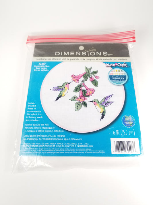 Dimensions 72407 hummingbird duo learn a craft cross stitch kit with frame