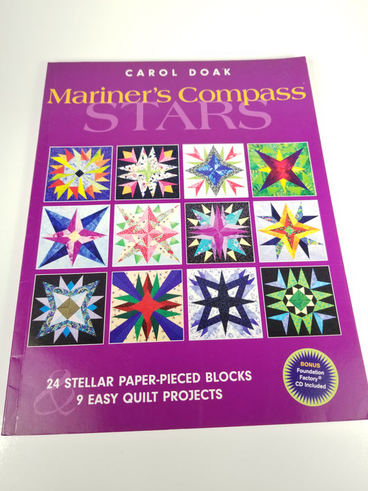 Marine's Compass Stars By Carol Doak CD Included Quilt Pattern Book Paper Pieced Blocks With Pattern