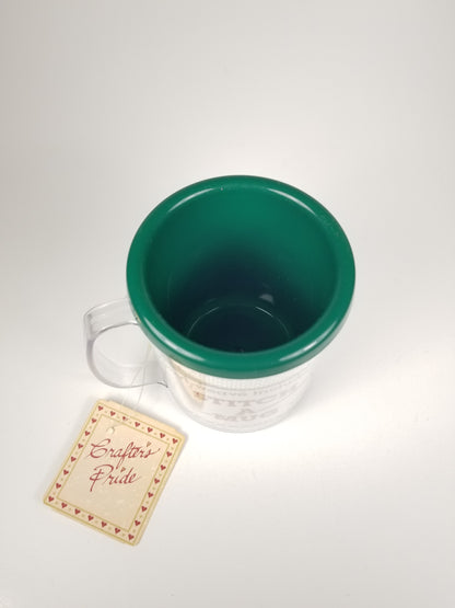 STITCH A MUG Cross Stitch Fabric Insert 14 Count NEW Crafts Cup Gift Made USA Green