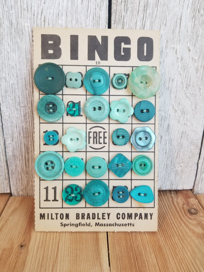 Vintage Button Lot on Bingo Card U PICK Antique quirky cute