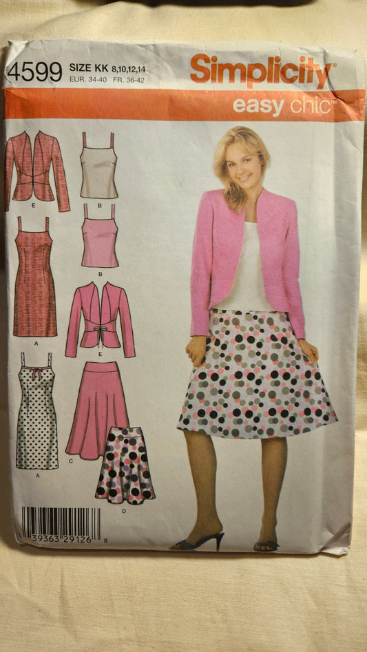 Simplicity #4599 misses dress sizes KK 8-14 uncut ff sewing pattern