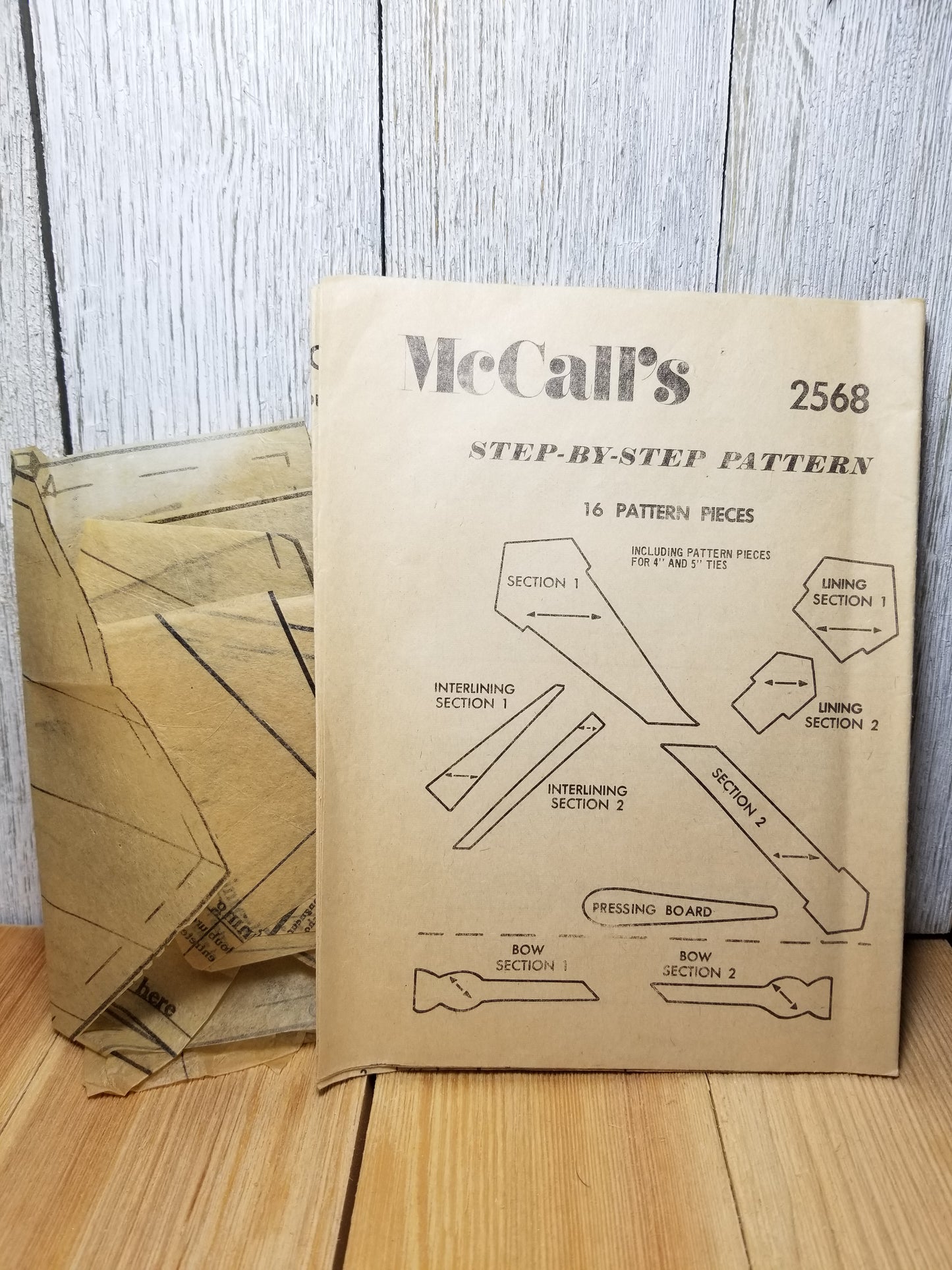 McCall's 2568 2971 Complete Vintage 70s Neckties Bow Tie pattern