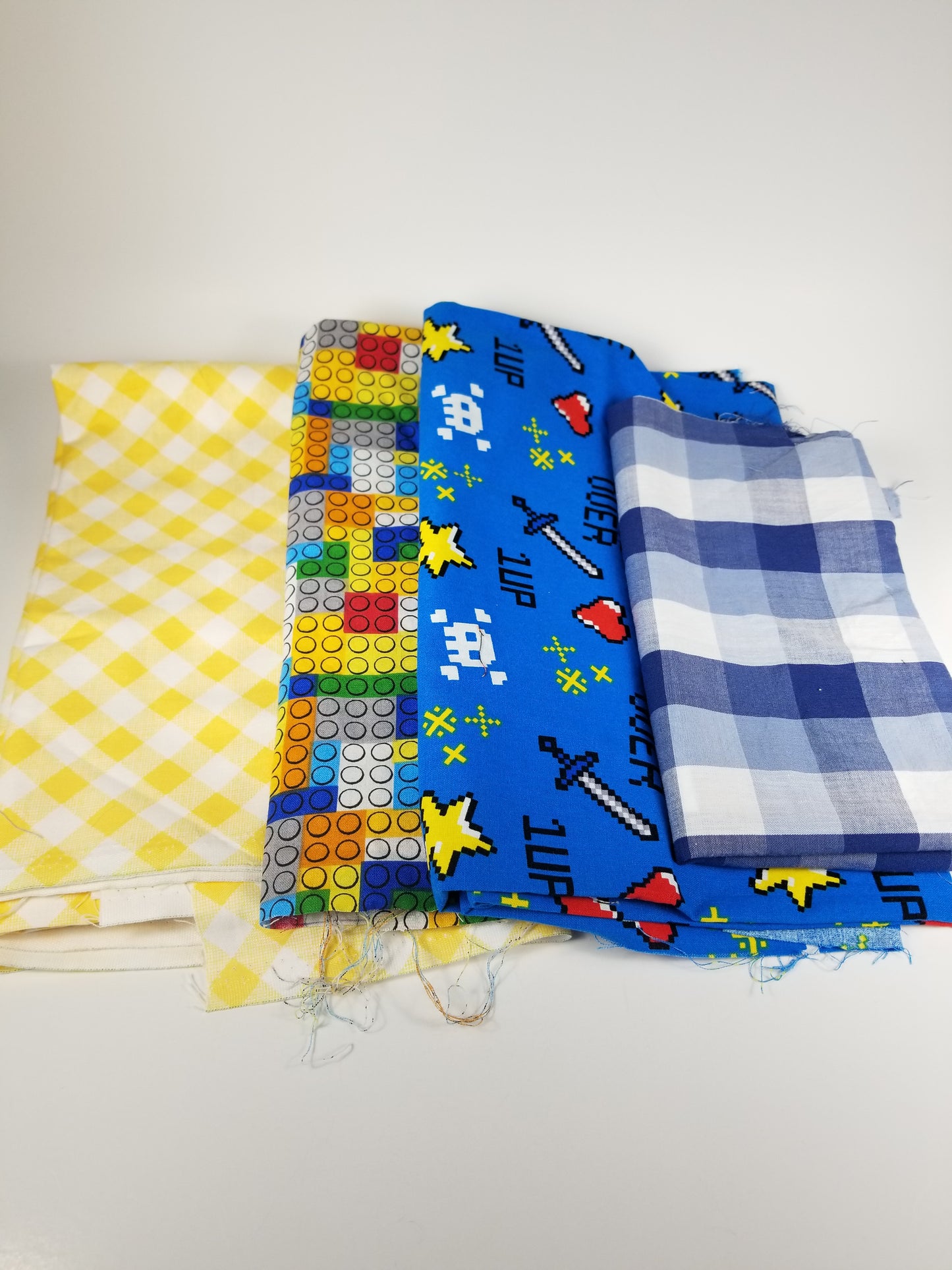 Yellow and blue boys fabric bundle