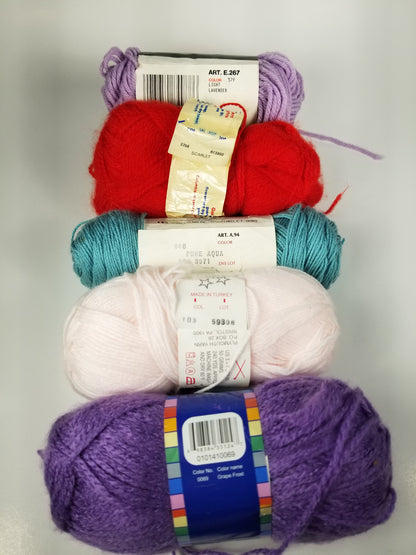 Sport sock weight yarn bundle (5 skein bundle)