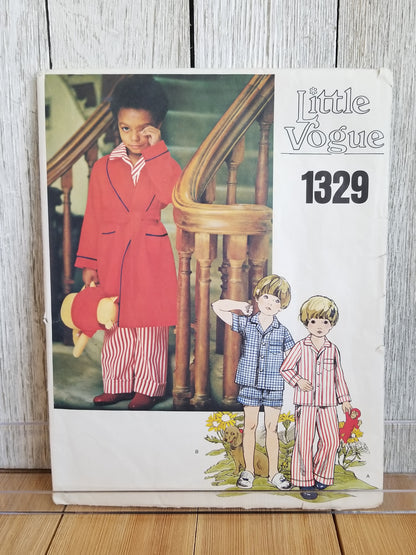 Vintage Little Vogue 1329 Child’s Robe and Pajamas size 4 Uncut FF