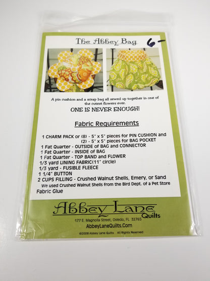 Abbey Lane Quilts The Abby Bag Pin Cusion and Scrap Bag Sewing Pattern