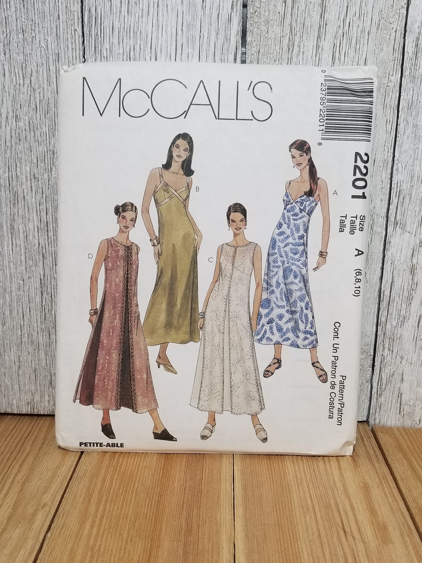 McCall's 2201 Misses Slipdress Overdress Size 6-10 Uncut FF Sewing Pattern Petit-able