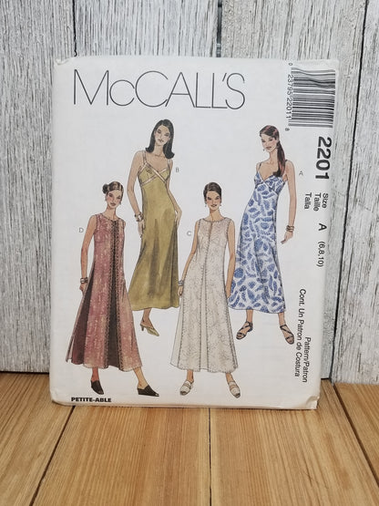 McCall's 2201 Misses Slipdress Overdress Size 6-10 Uncut FF Sewing Pattern Petit-able