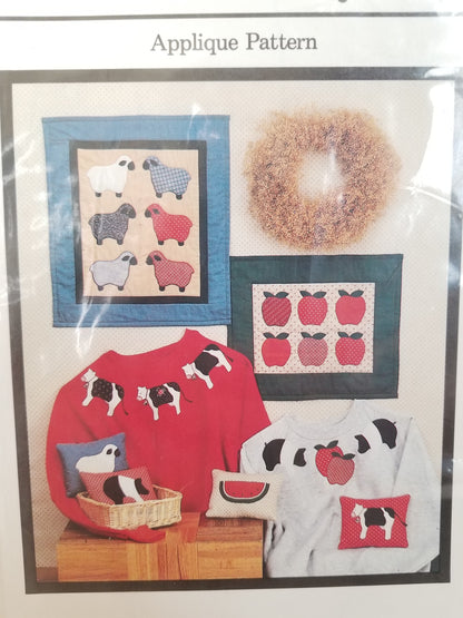 Fabricraft Little Appliques Cow Sheep Apple Applique Pattern #206