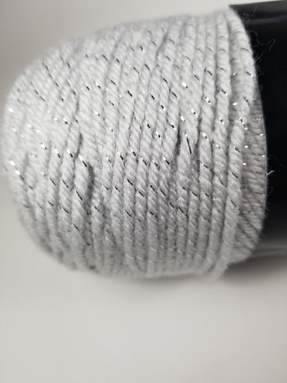 Mainstays Acrylic Sparkle Platinum Silver Yarn