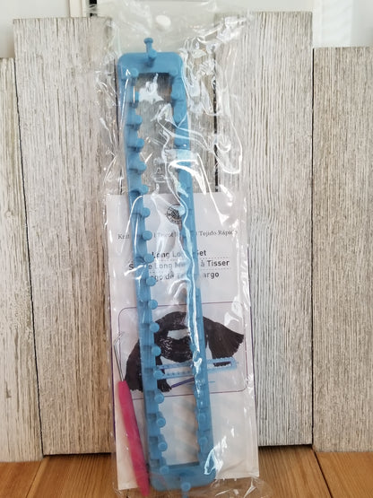 Knit Quick Long Loom and Hook Kit 13.8" 3 pc Loops and Threads Blue