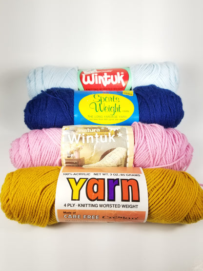 Wintuk sport weight worsted weight Acrylic yarn 4 skein bundle