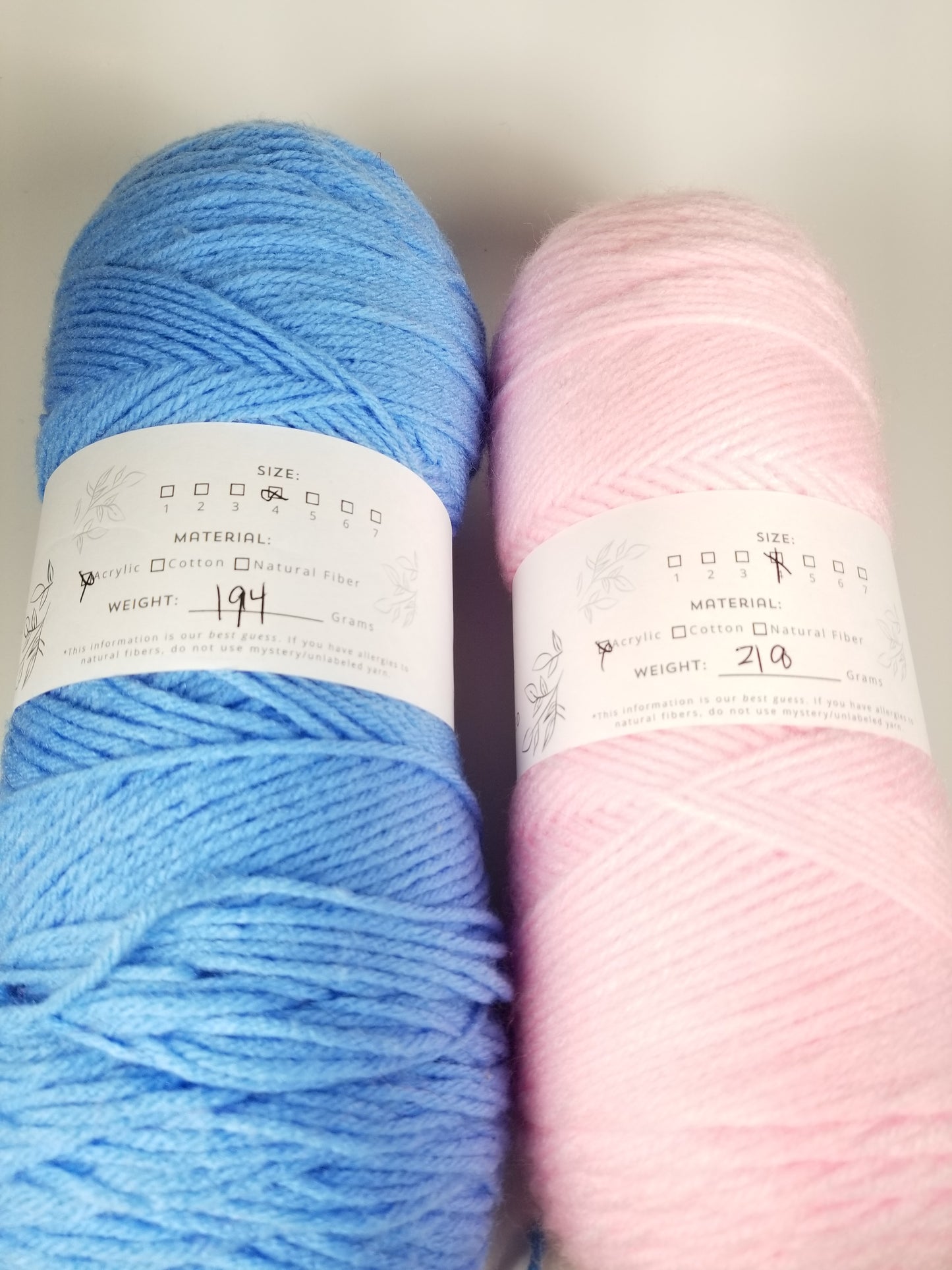 Jumbo yarn bundle 2 skeins pink blue acrylic worsted weight yarn