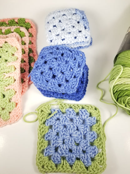 Orphaned Granny Square Crochet Project Ready to finish Project Yarn Acrylic